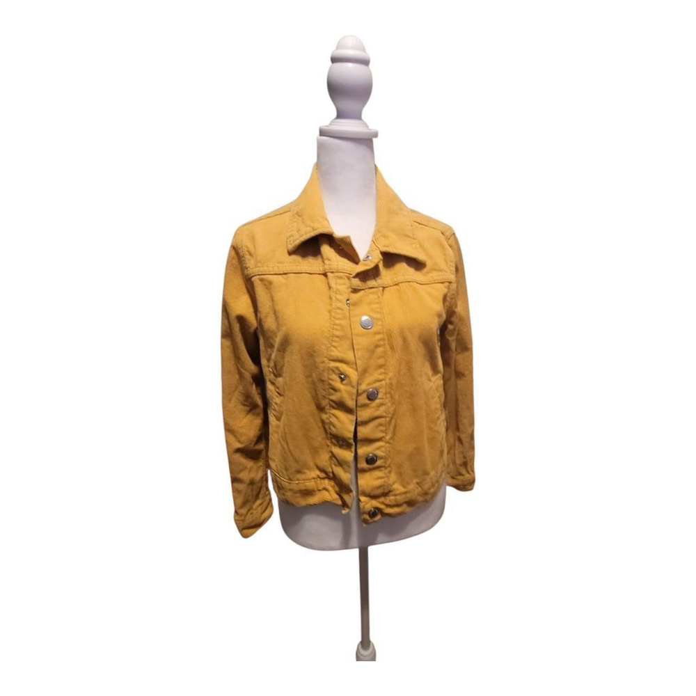 Mustard‎ yellow PacSun cropped corduroy jacket #croppedjacket
